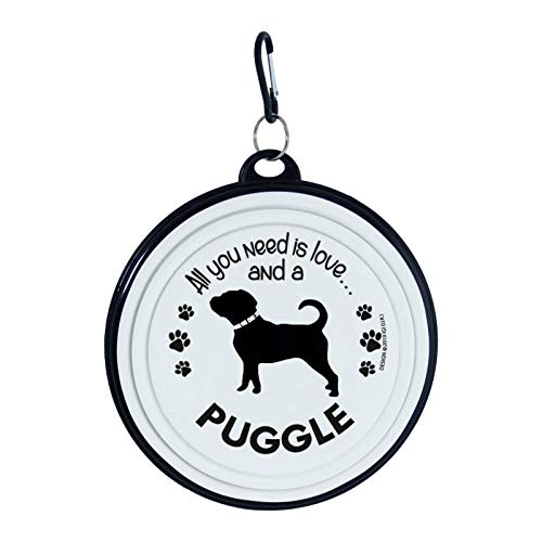 PUGGLE (PUG/BEAGLE) TRAVEL BOWL von Instant Gifts Pet Bowls