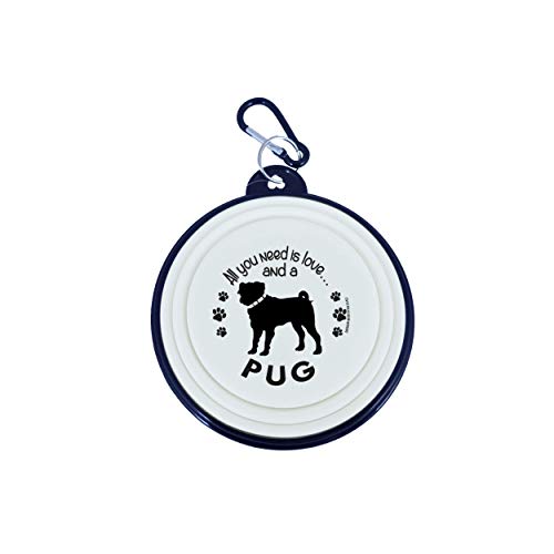 PUG (SMALL) TRAVEL BOWL von Instant Gifts Pet Bowls