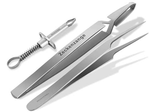 Zeckenzange Zeckenpinzette im 3er Set aus rostfreiem Edelstahl Profi-Qualität Zeckenzange Zeckenpinzette im 3er Set aus rostfreiem Edelstahl Profi-Qualität von InstrumenteNrw