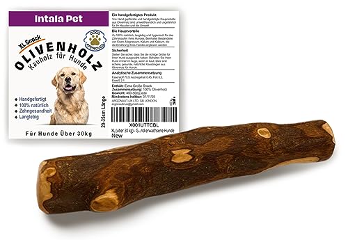 Olivenholz für Hund XL 1 Stuck, Kauholz für Hunde XL, Holzknochen Natürlicher Kauknochen Kausnack Kaustange von Intala Pet