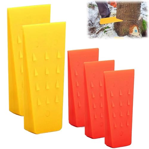 Intckwan Fällkeil Set 5er Pack (2x8 Zoll + 3x6 Zoll) - Forstkeil aus Fällkeil Kunststoff mit Widerhaken, rutschfest & Frostsicher, Inkl. Netzbeutel, Keile Forst & Fällkeile Forst für Sicheres Baumfä von Intckwan