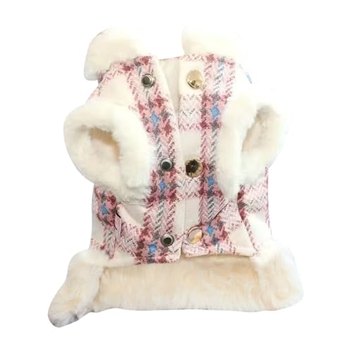 Hunde-Wintermantel für kleine Hunde, britischer Stil, Fleece-Hundejacke, Mantel mit D-Ring, niedlicher Welpenkleidung, Hundepullover, weich, warm, Fleece-Weste, Kleidung, winddicht, kaltes Wetter von InteDesign