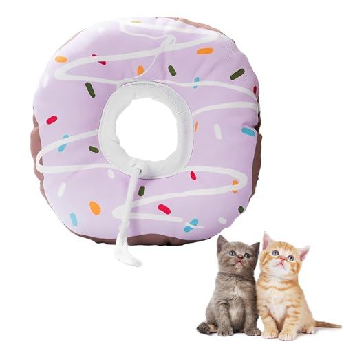 Katzenkegelhalsband, weich, verstellbar, Katzen-Genesungshalsband, niedliches Katzen-Donut-Halsband für Kätzchen nach Operationen, zur Erholung, stoppt Lecken, bequem, leicht, elisabethanisch für Katzenkegelhalsband, weich, verstellbar, Katzen-Genesungshalsband, niedliches Katzen-Donut-Halsband für Kätzchen nach Operationen, zur Erholung, stoppt Lecken, bequem, leicht, elisabethanisch für von InteDesign