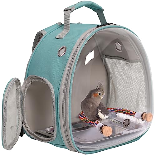 Reiserucksack für kleine Vögel, Käfig, Rucksack zum Transportieren, Rucksackträger mit Metalltablett, Ständer, Sitzstange für Sittiche, Nymphensittiche, Wellensittiche, Tierarzt, Buchtasche, Grün Reiserucksack für kleine Vögel, Käfig, Rucksack zum Transportieren, Rucksackträger mit Metalltablett, Ständer, Sitzstange für Sittiche, Nymphensittiche, Wellensittiche, Tierarzt, Buchtasche, Grün von Interfashioner