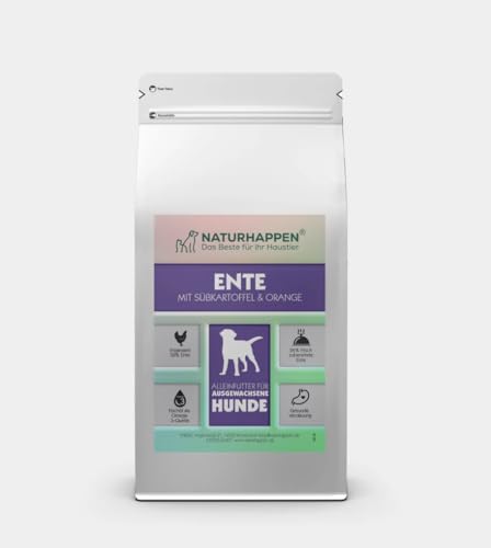 Naturhappen | Ente mit Süßkartoffel & Orange | Trockenfutter 6-15 kg von Intermine Solutions
