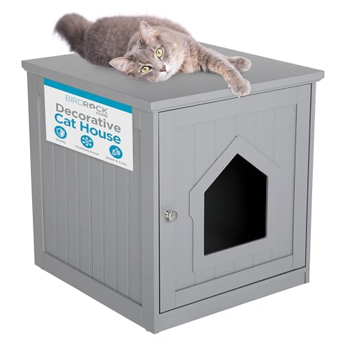 Dekoratives Katzenhaus und Beistelltisch, grauer Nachttisch, Haustierkäfig für den Innenbereich, Katzenklo mit Kapuze, versteckte Haustierbox, Katzenmöbelschrank, Kitty-Waschraum von Internet's Best