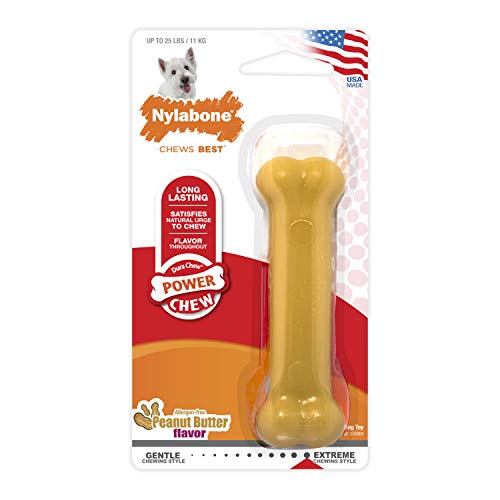 Nylabone Extreme, Kau- und Zahnspielzeug für Hunde, Hundeknochen, für aggressiv / Starke kauende, Erdnussbutter-Geschmack, für kleine hunde bis 11 kg von Nylabone