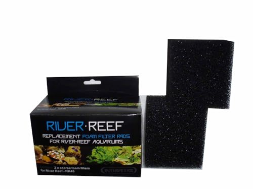 Interpet Ersatz-Filterschaum für das River Reef BioReef 94L Aquarium, Set enthält 2 grobe Filterschäume von Interpet