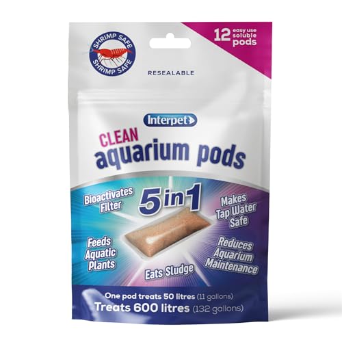 Interpet Saubere Aquarium-Kapseln, Macht Leitungswasser sicher für Süßwasser-Aquarien, bioaktiviert Filter, frisst Schlamm, füttert Pflanzen, reduziert die Wartung des Aquariums, 12 Stück Interpet Saubere Aquarium-Kapseln, Macht Leitungswasser sicher für Süßwasser-Aquarien, bioaktiviert Filter, frisst Schlamm, füttert Pflanzen, reduziert die Wartung des Aquariums, 12 Stück von Interpet