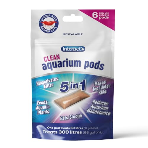 Interpet Saubere Aquarium-Kapseln, Macht Leitungswasser sicher für Süßwasser-Aquarien, bioaktiviert Filter, frisst Schlamm, füttert Pflanzen, reduziert die Wartung des Aquariums, 6 Stück Interpet Saubere Aquarium-Kapseln, Macht Leitungswasser sicher für Süßwasser-Aquarien, bioaktiviert Filter, frisst Schlamm, füttert Pflanzen, reduziert die Wartung des Aquariums, 6 Stück von Interpet