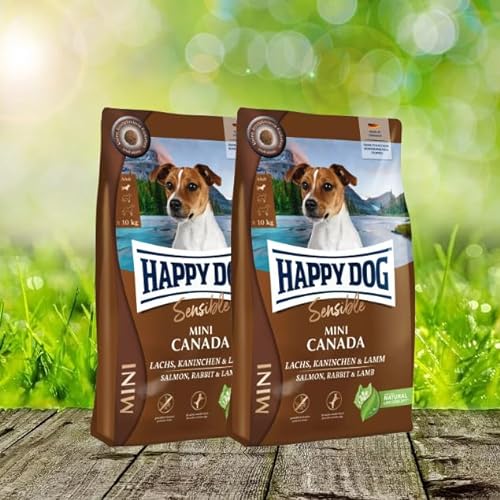 2 x 4 kg Happy Dog Supreme Mini Canada Hundefutter getreidefrei für kleine Hunde von Interquell