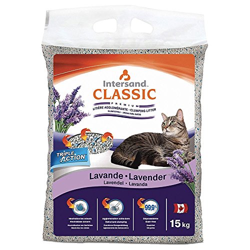 15 kg Intersand Classic Katzenstreu Lavendelduft, Größe:M 15 kg von Intersand