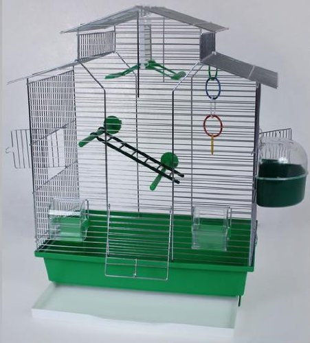 Vogelkäfig,Wellensittichkäfig,Exotenkäfig,60 cm Vogelkäfig Vogelbauer Wellensittich Kanarien Voliere Vogelhaus Käfig IZA 2 II grün von Interzoo