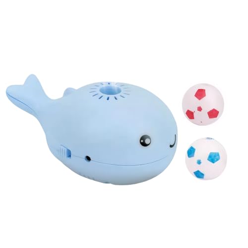 Introti Elektrischer Wal schwimmender Ball Katzenspielzeug mit Ventilator & Schwebball für Kätzchen (Blau) von Introti