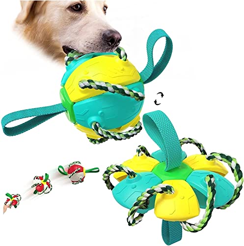 Invaxe Fliegend Untertasse Ball Spielzeug für Hunde und Katzen, Interaktives Spielzeug zum Training, Tauziehen und Zerrspiele mit Hund Geschenke für Kleine Mittelgroße und GroßeRassen (A) von Invaxe