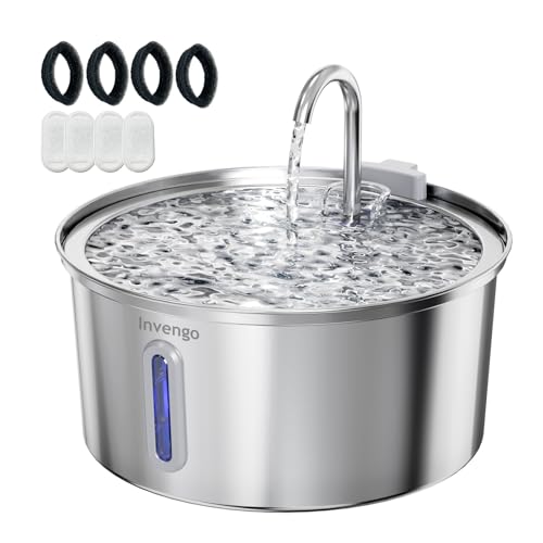 Invengo MeowFlow B40 3,2 l Katzenwasserbrunnen mit Dual-Flow-Stilen, ultra-leise < 30 dB, 304 Edelstahl Haustierbrunnen zum Trinken, leicht zu reinigen, sicheres Design, inklusive 4 Ersatzfiltern Invengo MeowFlow B40 3,2 l Katzenwasserbrunnen mit Dual-Flow-Stilen, ultra-leise < 30 dB, 304 Edelstahl Haustierbrunnen zum Trinken, leicht zu reinigen, sicheres Design, inklusive 4 Ersatzfiltern von Invengo