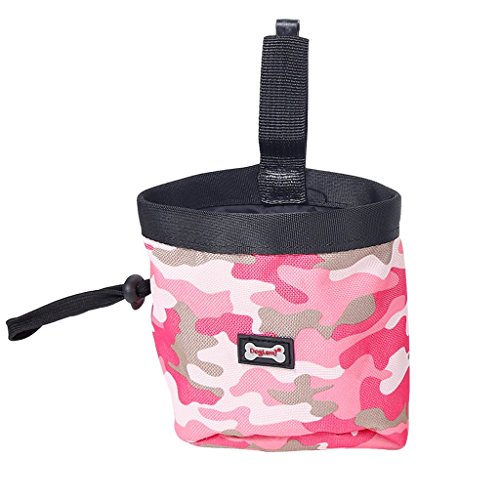 Inzopo Leckerli-Tasche für Hunde und Welpen, mit Kotbeutel-Spender und Gürtelclip, Pink von Inzopo