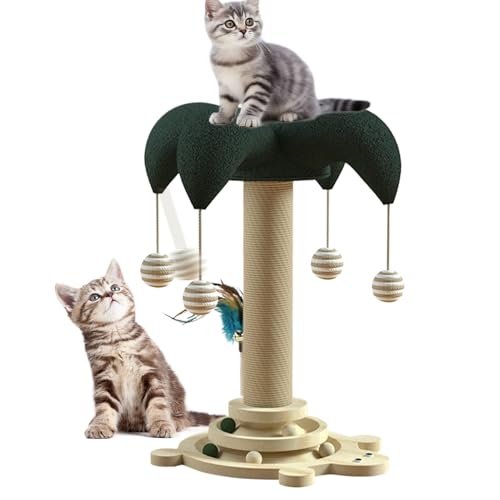 Cat Scratch Post, Versatile Sisal Cat Tree, Stylish Interactive Kitten Toy with Stable and Sturdy Design for Apartment Living,19.69x11.81x9.06 Inches, 1 Piece von Iouyjiu