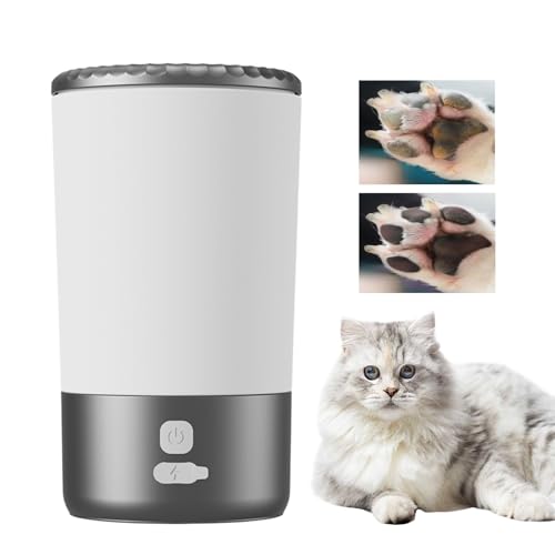 Hundepfotenreiniger, automatische elektrische Haustierfußwaschmaschine, schlammige Pfotenreinigung Cup Hunde Katzen, tragbares Pflegegerät für Welpen Kätzchen Gehen, Rasen Gartengarten Haus, 9,5 x 10 von Iouyjiu