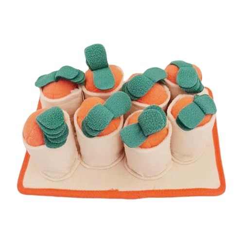 Iouyjiu Carrot Snuffle Mat für Hunde, interaktives Spielzeug, buntes Sniffing Pad für Puppies, Katzen & Rabbits, Fun Nose Work Training & langsames Feeding Puzzle, 22,7 x 11,02 x 1,97 cm von Iouyjiu