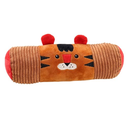 Iouyjiu Dog Chew Toy, Squeaky Soft Tiger Rope Cylinder, Durable Pet Teething & Tooth Cleaning Toy, Interactive Stress-Relief Play for Training & Home Use, 9,84 x 3,15 x 3,15 Zoll von Iouyjiu