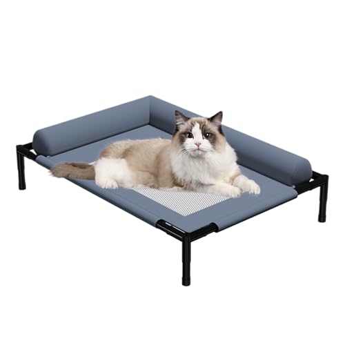 Iouyjiu Elevated Dog Bed, Cooling Dog Bed with Pillow and Breathable Mesh, Washable Pet Furniture for Outdoor Indoor Camping Patio Sunbathing Travel, 17.72x25.98x6.69 Inches von Iouyjiu