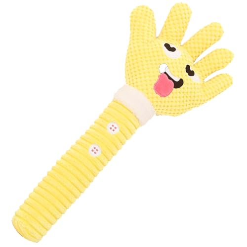 Iouyjiu Entzückendes Design Plüschtier, Squeaky Dog Toy, Palm Shaped Chew Toy, Dekoratives Plüschtier 45 x 20 cm für Puppies, Hunde, Zuhause, Indoor, Spiel, Training, Outdoor, Gelb von Iouyjiu