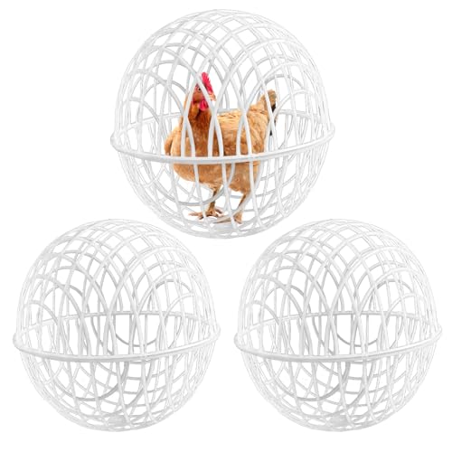Iouyjiu Hühnerballkäfig - 3 Stücke Rollkäfig Hühner Laufkugel | Freigehege Für Kleintiere Außenhaltung Unterstand Auslaufhaltung Für Bauernhof Garten Bewegung Freiheit Weidehaltung von Iouyjiu