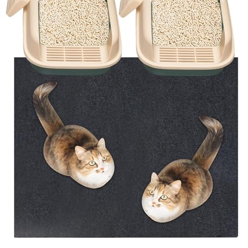 Iouyjiu Kitten Litter Box Matte, waschbares Haustier-Trapping-Pad, schnelle Saugfähigkeit, perfekt für Katzenbett, Wohnzimmer, Balkon und Haustieraktivitäten, 121 x 127 cm, Dunkelgrau von Iouyjiu