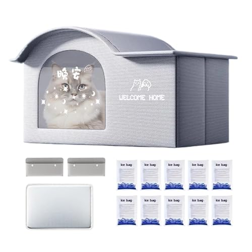 Iouyjiu Kühlhaus für Katzen | Kühlender Sommerhaus für Katzen | Höhle wasserdicht für Tiere mit Eispackungen für Dodo Outdoor Iouyjiu Kühlhaus für Katzen | Kühlender Sommerhaus für Katzen | Höhle wasserdicht für Tiere mit Eispackungen für Dodo Outdoor von Iouyjiu