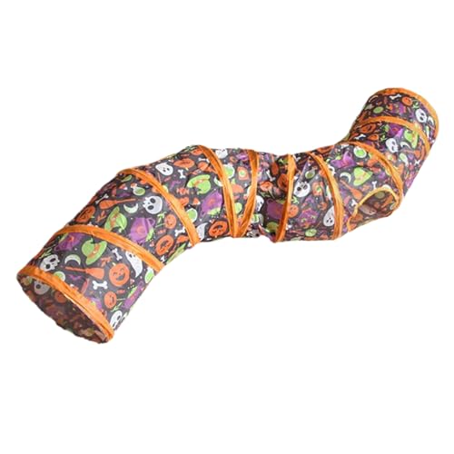 Katzentunnel - Halloween Kitten Toy für Haustiere | Faltbares Fun -Tube -, interaktives Spiel für Katzen, Welpen, Frettchen, Hamster, Kaninchen, sicheres Material für Innenunterhalt von Iouyjiu