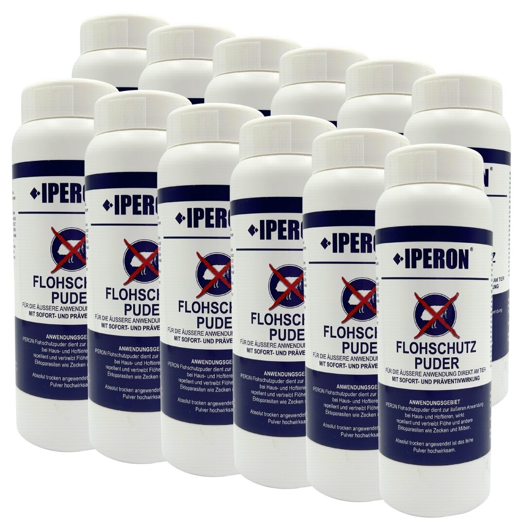 12 x 100 g IPERON® Flohschutz Puder von Iperon