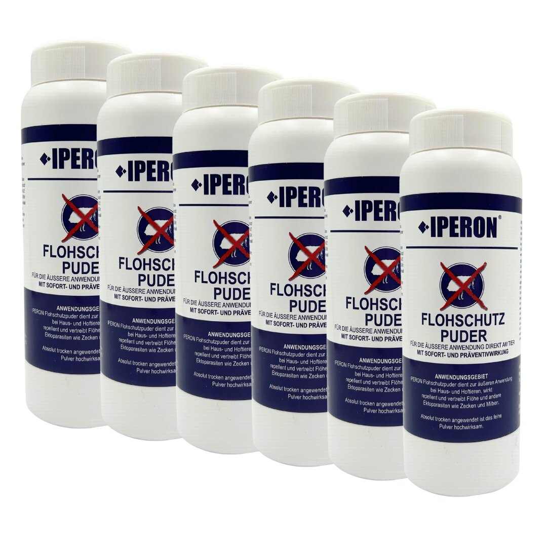 6 x 100 g IPERON® Flohschutz Puder von Iperon