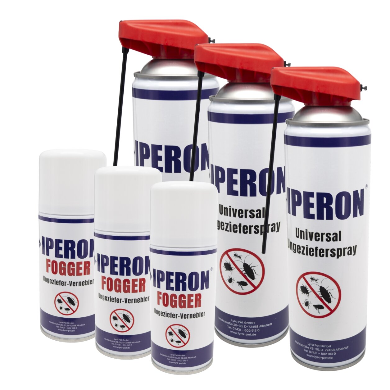 IPERON® Ungezieferschutz Duo - je 3 x 150 ml Ungeziefer-Vernebler Fogger & 400 ml Ungezieferspray im Set von Iperon