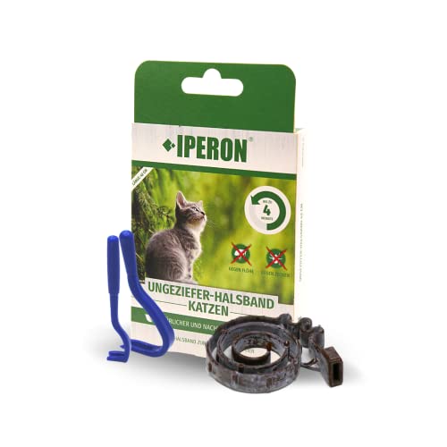 IPERON® Flohhalsband Katze 42 cm Zeckenhalsband für Katzen + Zeckenhaken von Iperon