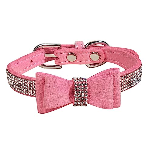 Ipetboom Verstellbares Hundehalsband Mit Strasssteinen Für Haustiere Modisches Halsband Mit Schleife Und Blume Für Den Hals Von Welpen Und Kätzchen von Ipetboom