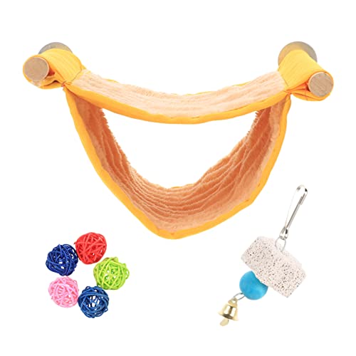 Ipetboom Papageienspielzeug-Set 3-in-1 Hängematte Zum Aufhängen Warmes Nest und Beißspielzeug für Vögel Papageien Vogelspielzeug von Ipetboom