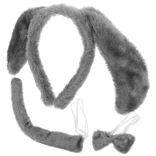 Ipetboom 1 Satz Hundekostüm Hundekopfband Fliege für Cosplay Partys und Bühnenaufführungen Niedliches Tierkostüm für Halloween und Dress Up Anlässe von Ipetboom