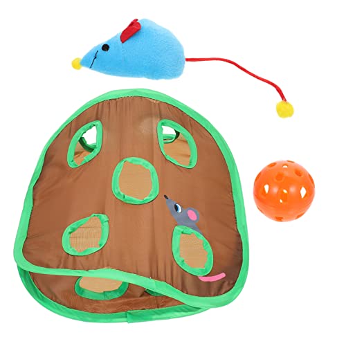 Ipetboom 1 Satz Katzen Spielzeug Kätzchenspielzeug für Wohnungskatzen Zusammenklappbarer Katzenwürfel Gehirn Spielzeuge Interaktives Katzenspielzeug Katzentunnel Haustier neun Löcher Stoff von Ipetboom