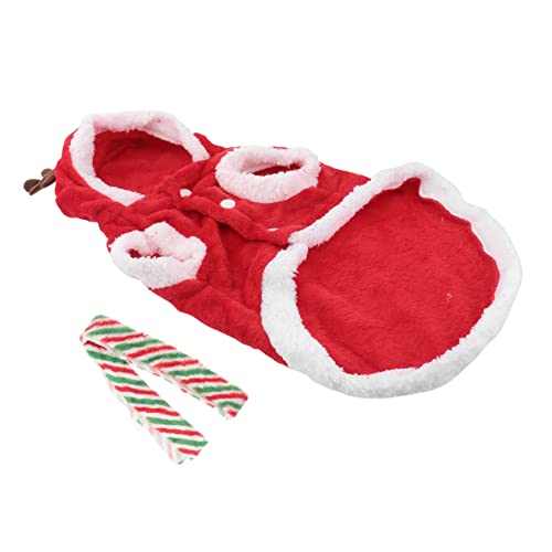 Ipetboom 1 Satz Haustier Hund Weihnachten Elch Kleidung Set Winterkleidung Welpen-Hoodies-Mantel Weihnachtshundekostüm Hund Rentier Kostüm Hundemäntel Hundekleidung Der Hund Flanell von Ipetboom