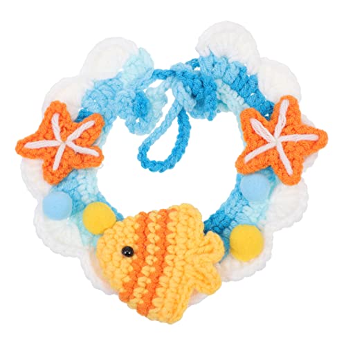 Ipetboom Katzen-strickhalsband M Fischhalsband Wollgarn Bequemes Katzenhalsband Kätzchenhalsband Modisches Haustierhalsband von Ipetboom