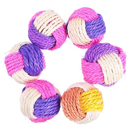 Ipetboom 12 STK Sisal Ball Katzen Spielzeug Pet gewebter Ball Katzenminze-Spielzeug Spielzeuge Sisalkugel für Katzen rollende Kugel der Katze Weben Pet-Ball Spielzeugball den Ball Rollen von Ipetboom