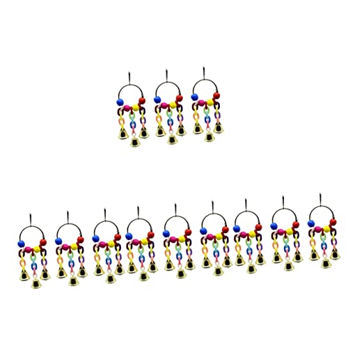 Ipetboom 12 STK Papageien Perlen Glocken Papagei Kauen Kauspielzeug Für Papageien Vogelkäfig-Glocke-anhänger Futterspielzeug Für Papageien Käfigkauspielzeug Metall Aktenvernichter Groß von Ipetboom