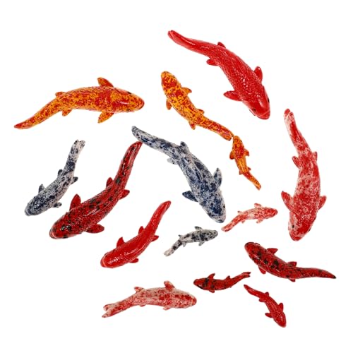 Ipetboom 15 Stück Miniatur Fische Teiliges Realistische Fischfiguren aus Resin für Aquarien und Dekoration im Büro für Kreative Landschaften und Kinderzimmer von Ipetboom
