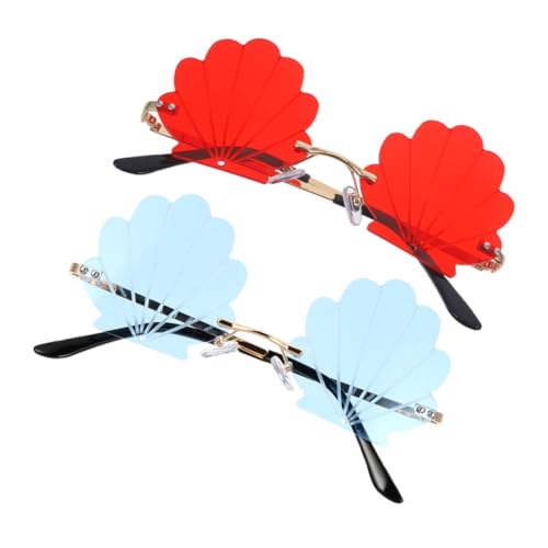 Ipetboom 2paare Randlose Muschel-Sonnenbrillen Für Erwachsene Party-Sonnenbrillen Im Trendigen Schalen-Design Für Und Veranstaltungen Schützen Ihre Augen Vor Uv-Strahlen von Ipetboom