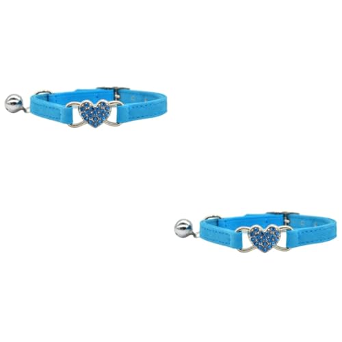 Ipetboom 2 Stücke Katzenhalsband Verstellbar Strass Glocke Haustier Halskette Katze Halskette Mode Komfort von Ipetboom