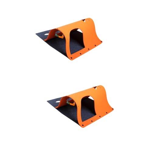 Ipetboom 2 Stücke Multifunktions Katzenspielzeug Tunnel Haustier Übung Spielzeug Katze Spielen Versorgung Orange von Ipetboom