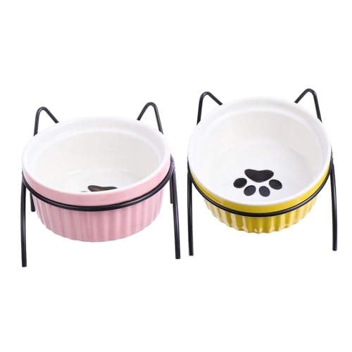 Ipetboom Erhöhter Katzennapfständer Aus Metall Und Keramik 2 Sets Katzenfutter- Und Wassernäpfe Geneigtes Katzennapf-Set Ipetboom Erhöhter Katzennapfständer Aus Metall Und Keramik 2 Sets Katzenfutter- Und Wassernäpfe Geneigtes Katzennapf-Set von Ipetboom