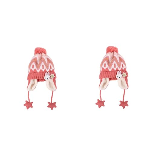 Ipetboom 2 Sätze Mütze Schal Wintermütze Ohrenwärmer Ohrenwärmer Für Fell Muffen Wintermützen Mit Ohrenklappen Wintermütze Für Polyester Rosa 2 Stücke * 2 von Ipetboom