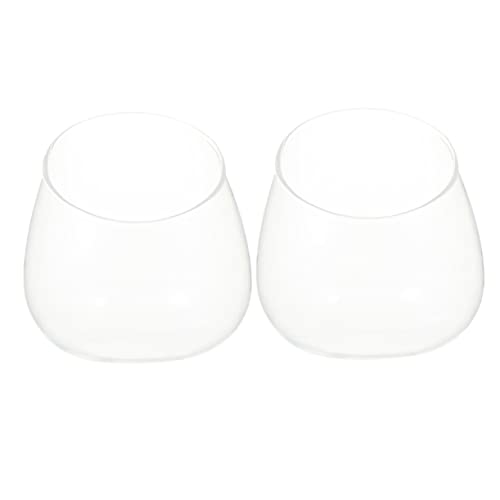 Ipetboom 2 Stück Glasvase mit Offener Blasenform Vielseitig als Sukkulenten Topf Kerzenhalter und Dekoration für Tisch Balkon und Garten Transparent Einfach zu Befüllen und Reinigen von Ipetboom
